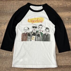 Unfortunate Portrait Lagerfeld 3/4 Sleeve T Shirt Women's Small Comedy Jerry